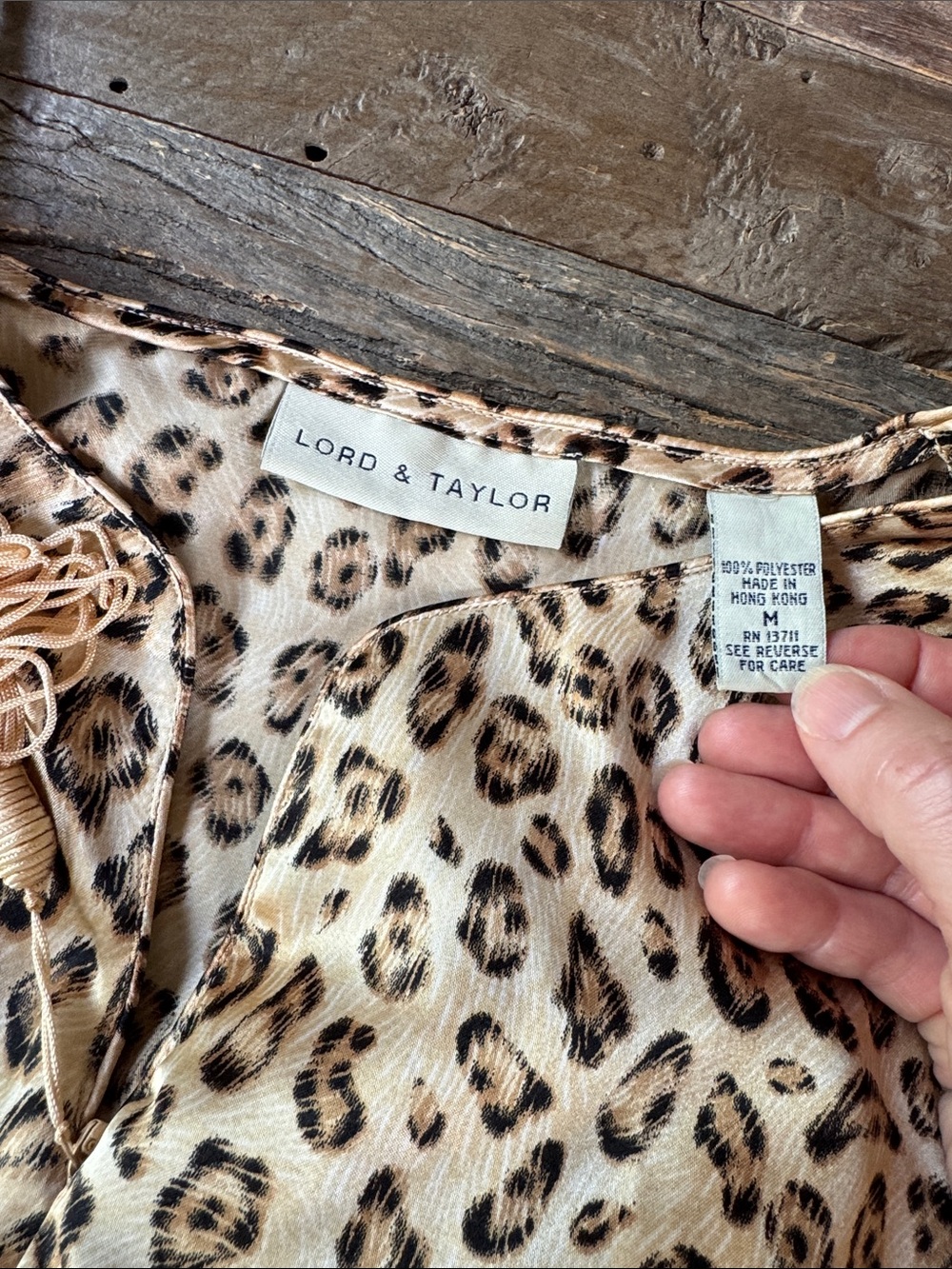 Lord and Taylor vintage leopard print house dress kaftan OS - Picture 5 of 5